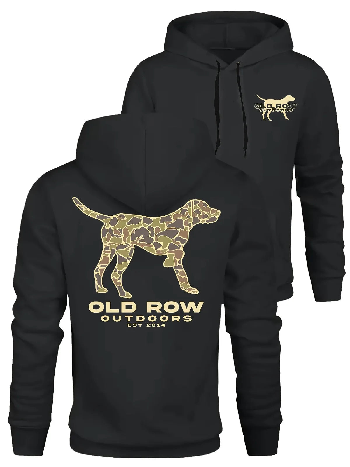 Men's Casual Retro Camouflage Hooded Sweatshirt with Printed Sports Loose Thick Hoodie Street Style Suitable for Holiday Gifts